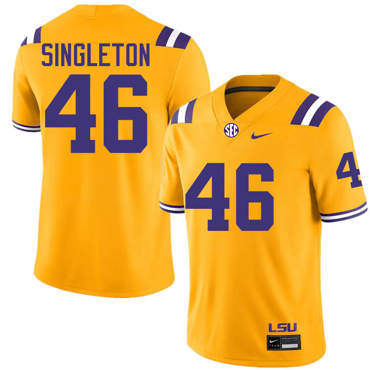 #46 Tylen Singleton LSU Tigers Jersey,Louisiana State University Tigers Football Jersey-Gold
